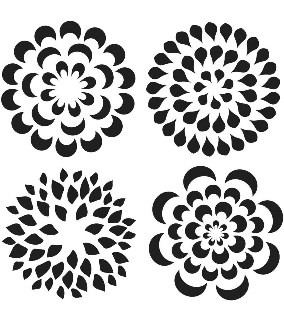 Трафареты для декора цветы