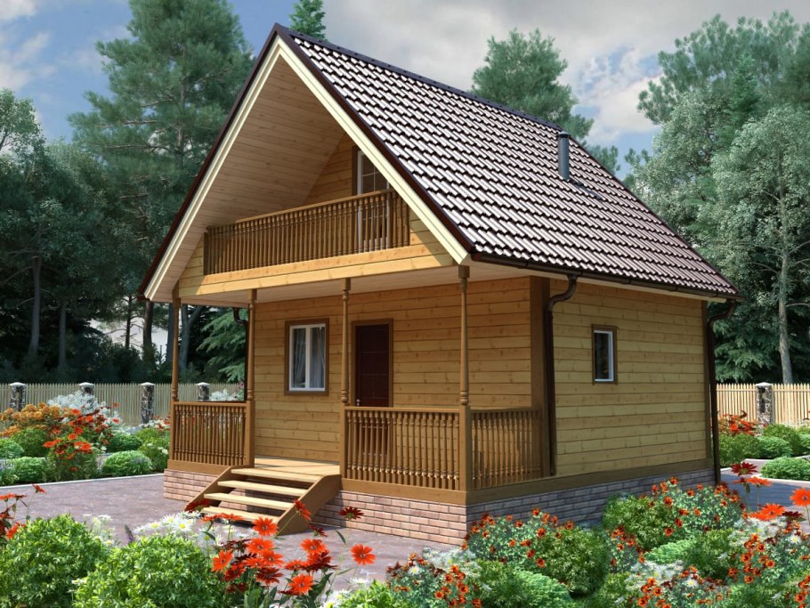 Дом-баня из бруса 6х6