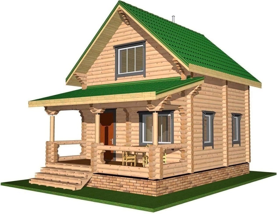 Баня 6х8 двухэтажная