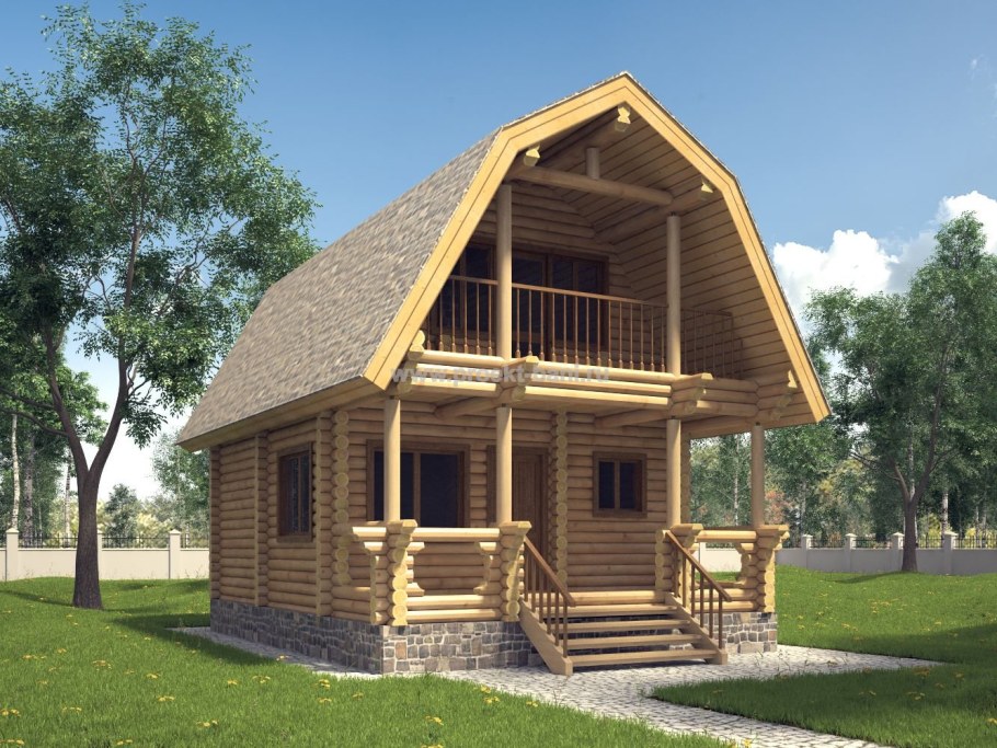 Баня из ОЦБ С мансардой