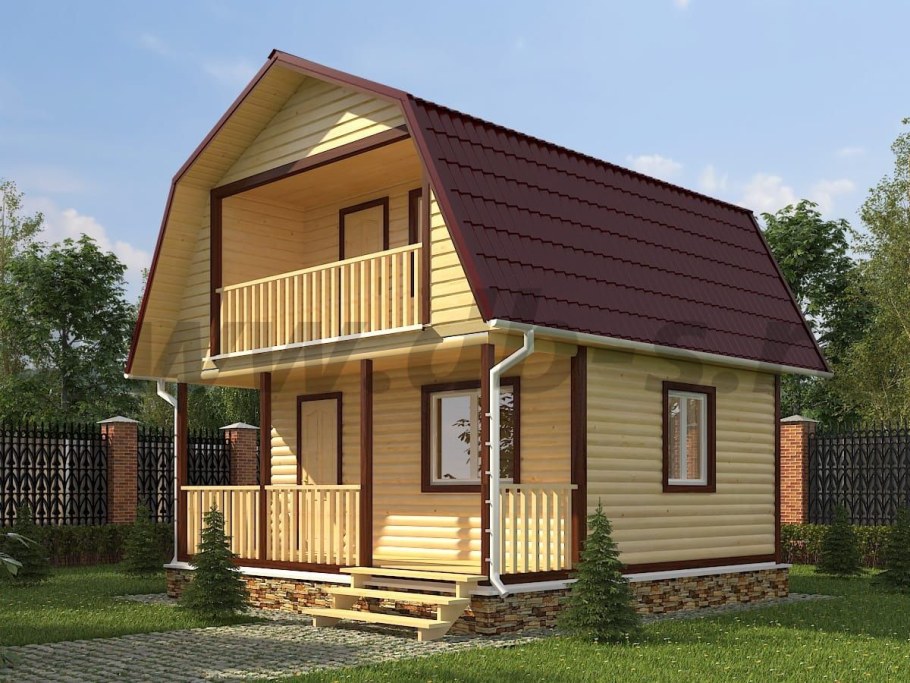 Каркасный дом 6х6 с мансардой