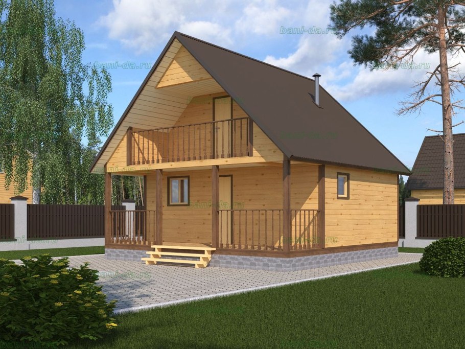 Каркасная баня 6х6