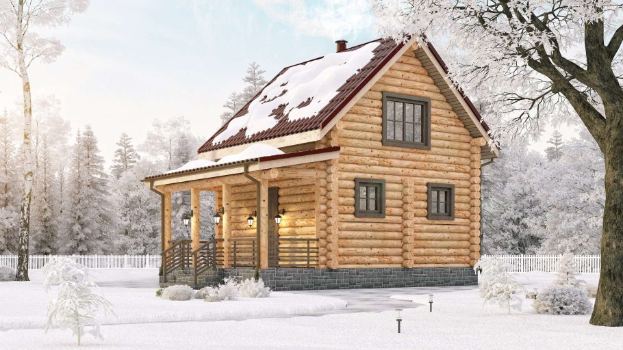 Баня из ОЦБ С мансардой