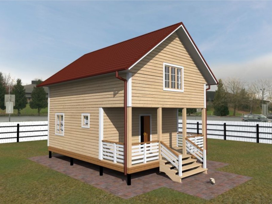 Деревянный дом 6х6 двухэтажный