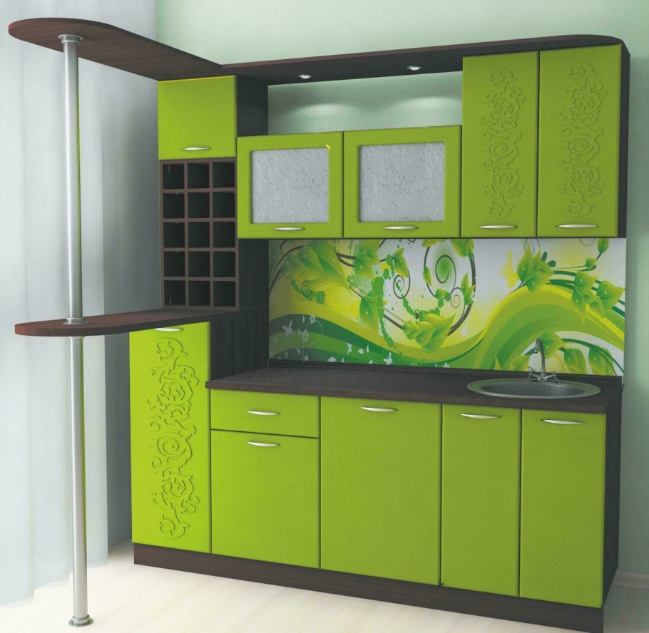 Кухня "эконом-1,2м" лайм