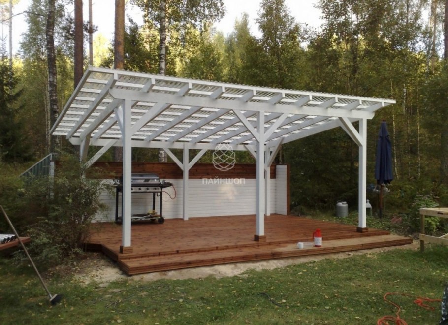 Беседка односкатная