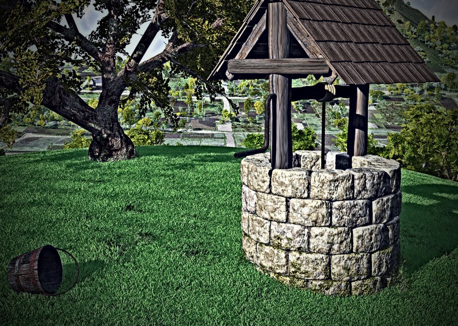 Садовый колодец декоративный