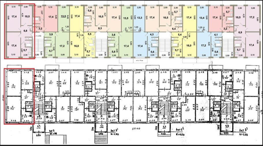 Планировка квартир серии 1-464а в Мурманске