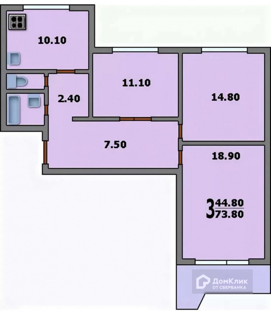 Планировка квартиры п44 трешка