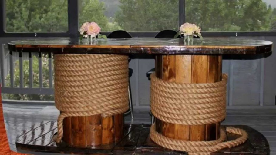 Декор катушки от кабеля