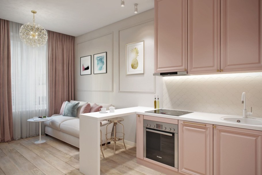 Дизайн типовой однокомнатной квартиры