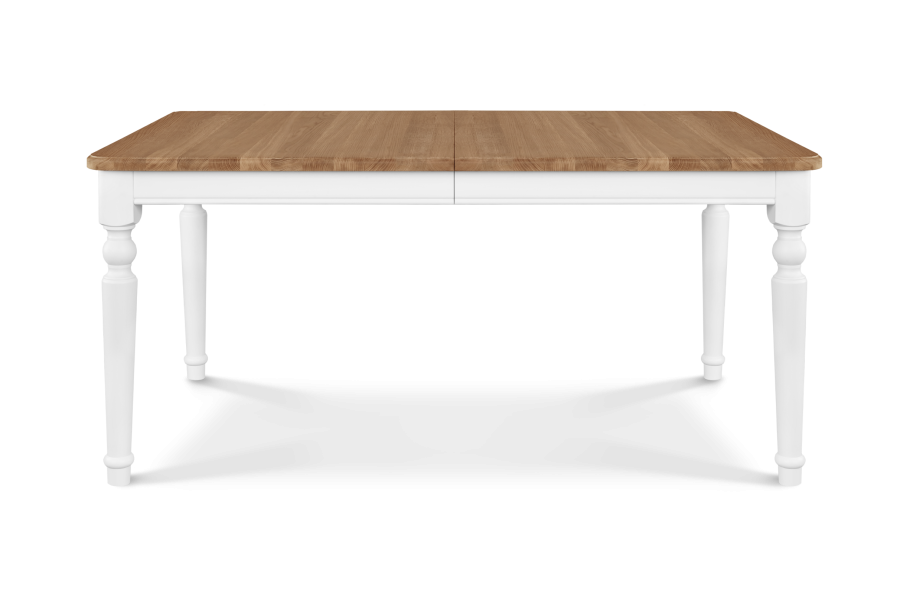 Белый стол с деревянными ножками