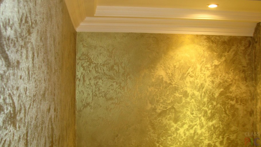 Венецианская короед штукатурка золото