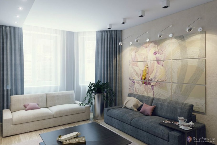 Гостиная с угловым диваном