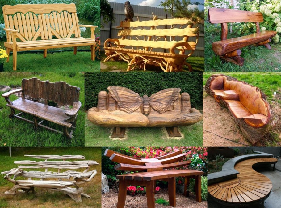 Скамья Садовая деревянная