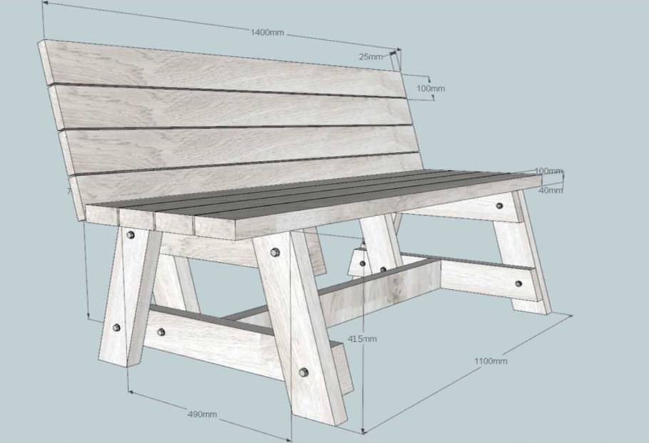 Скамья Wood Bench Plans