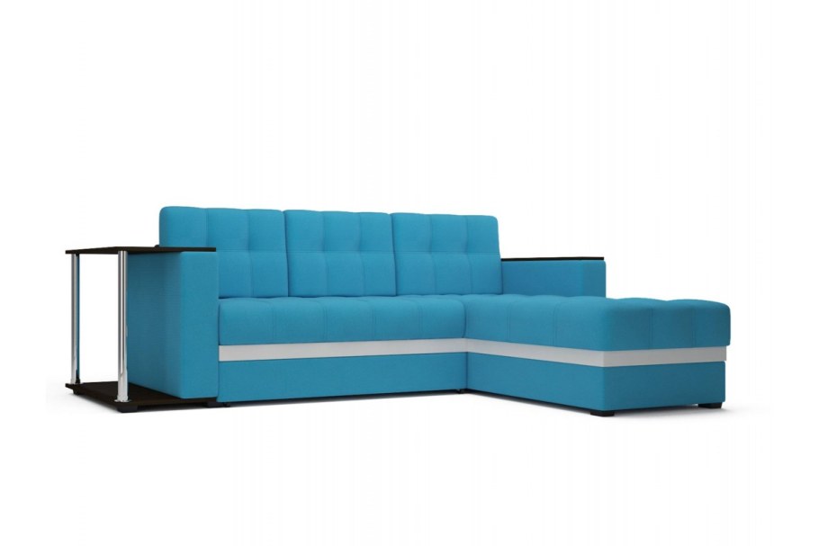 Голубой угловой диван