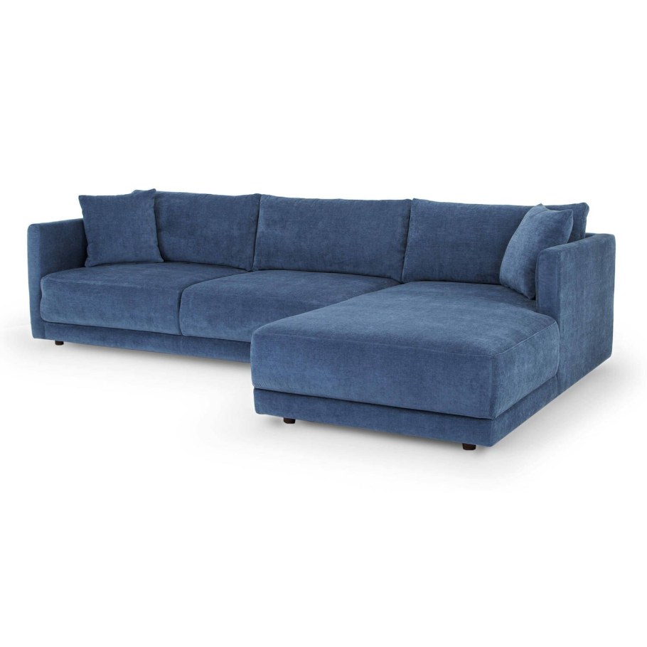 Диван синий угловой большой