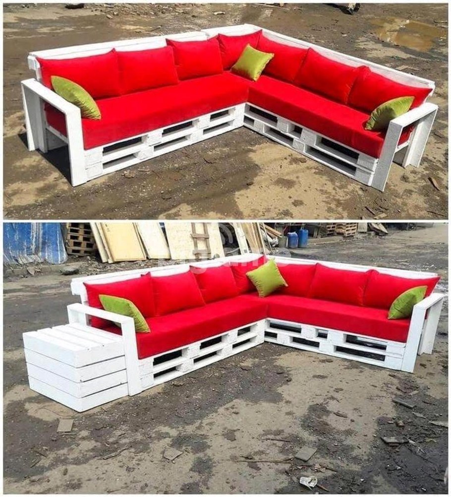 П образный диван из поддонов