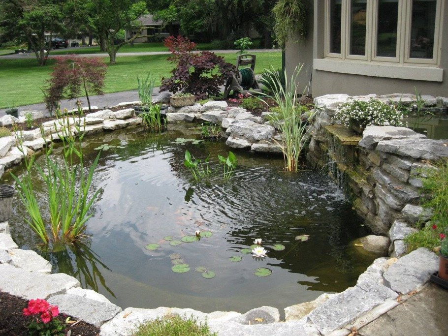 Декор пластикового пруда