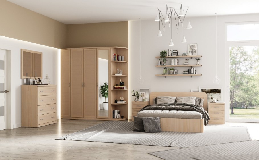 Лазурит спальня Магна молочный дуб