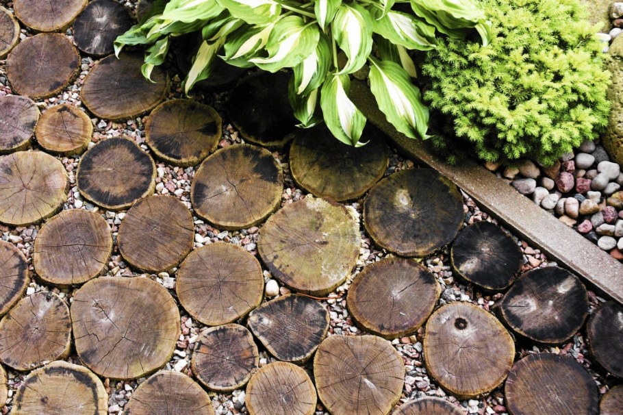 Дорожка из сруба дерева