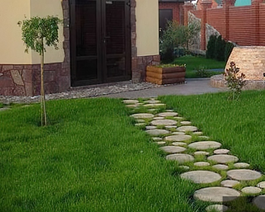 Дорожки из спилов лиственницы