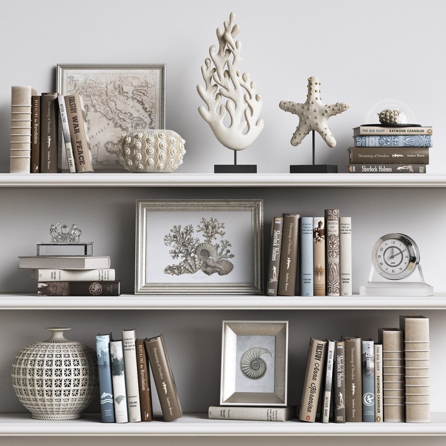 Вазы на полках в интерьере