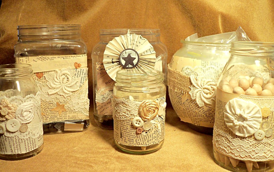 Декор банки макаронами