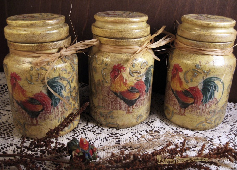 Декупаж баночек