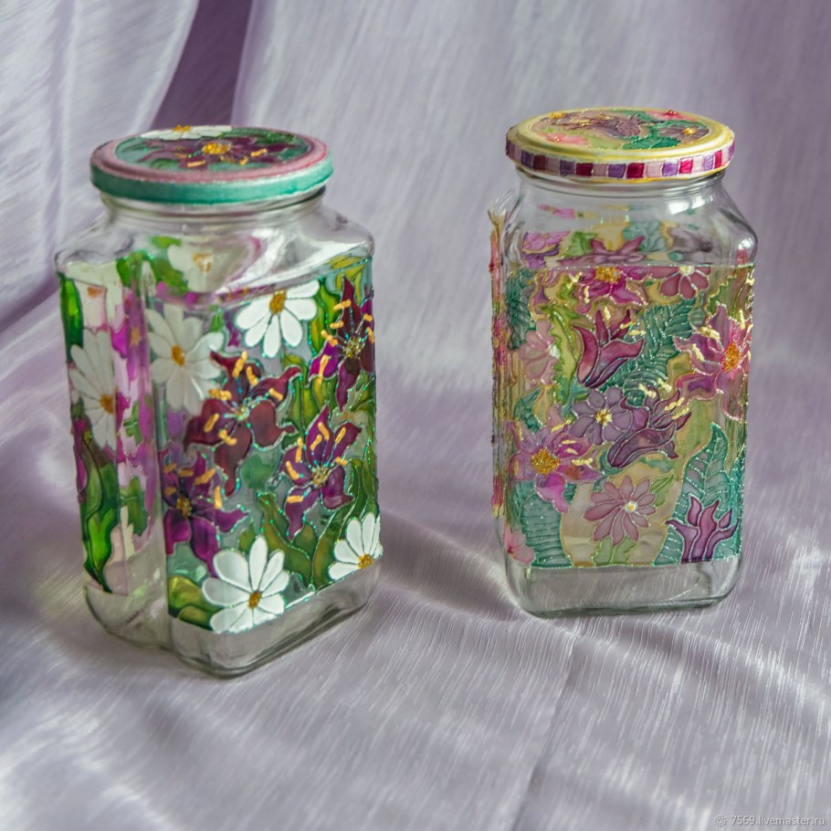 Декор стеклянных банок