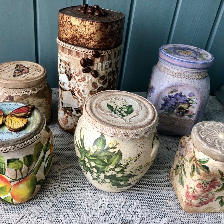 Декор стеклянной банки