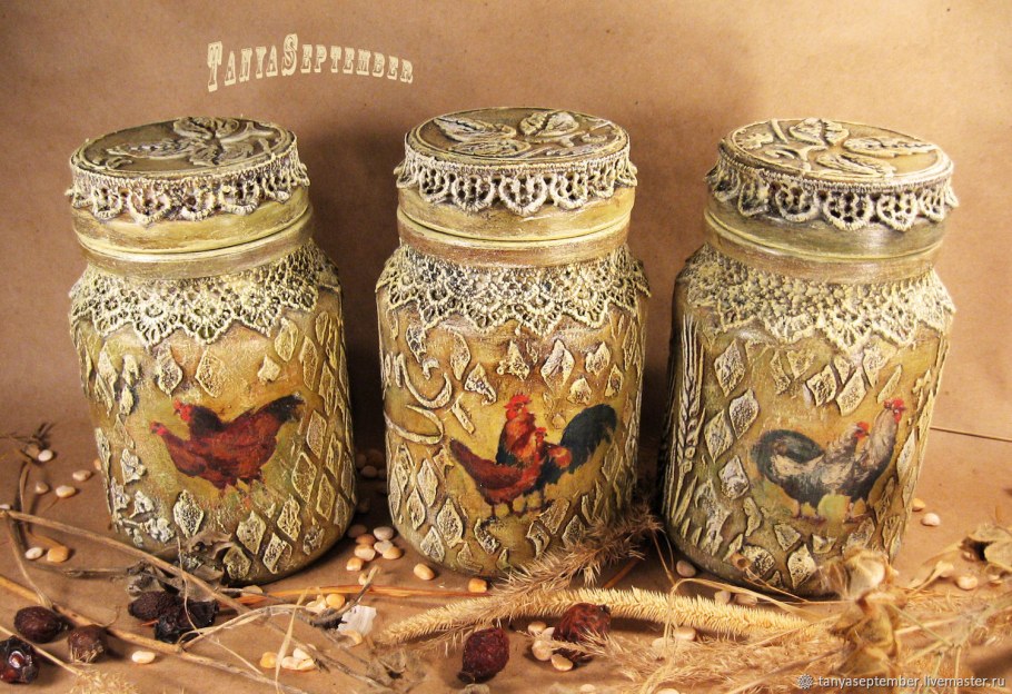 Декупаж баночек