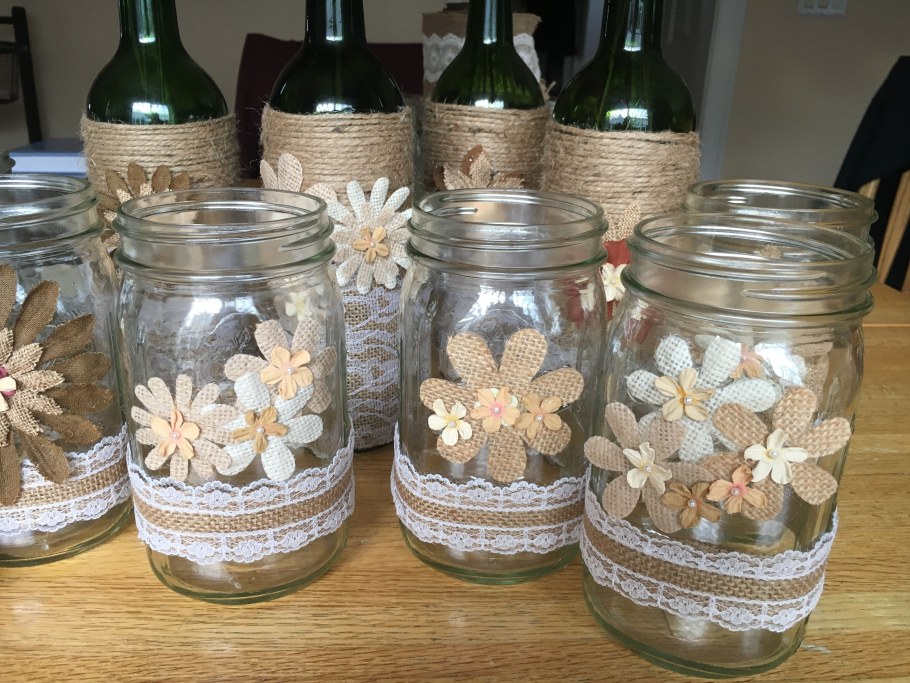 Декорирование стеклянной банки