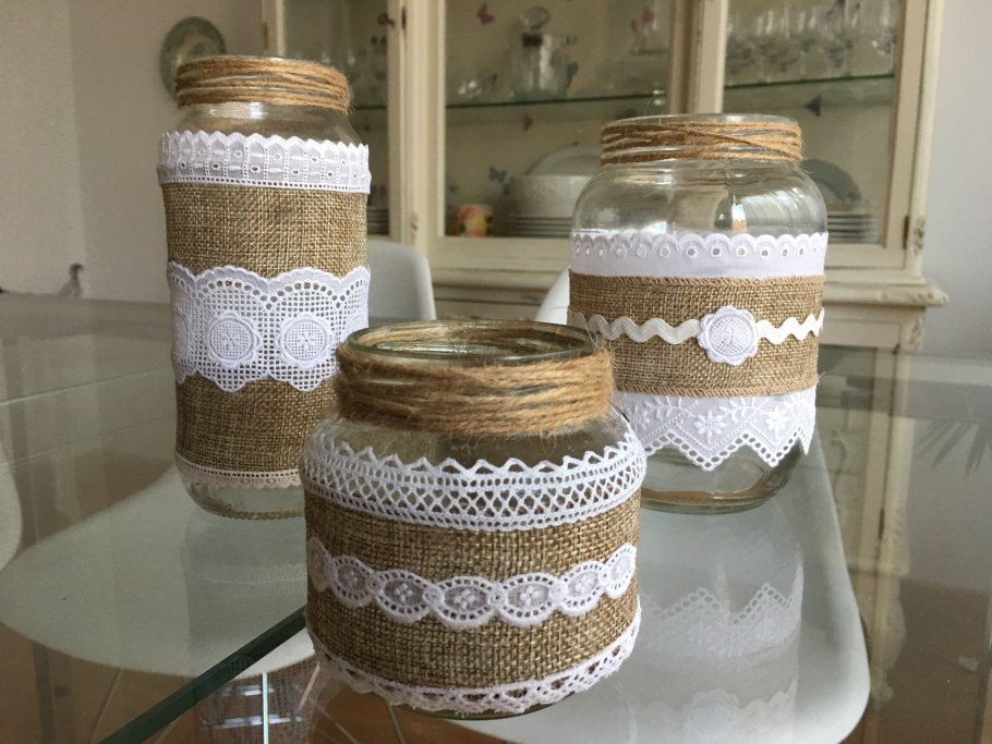 Декорирование стеклянной банки