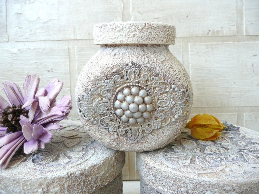 Декор стеклянных баночек