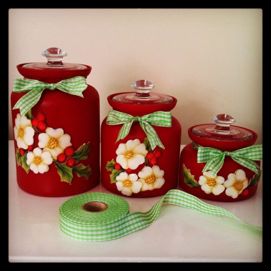 Украшение стеклянных банок
