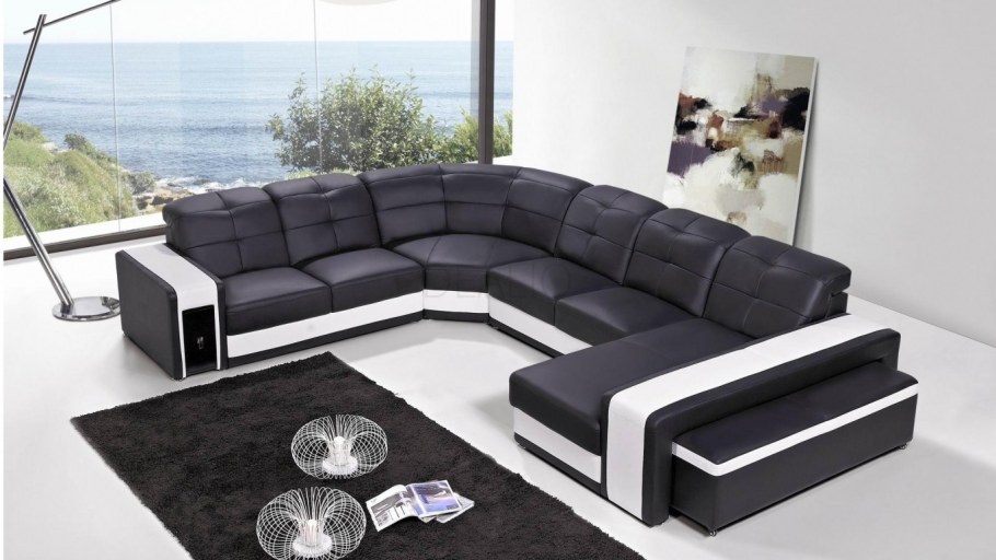 Кожаный диван г образный