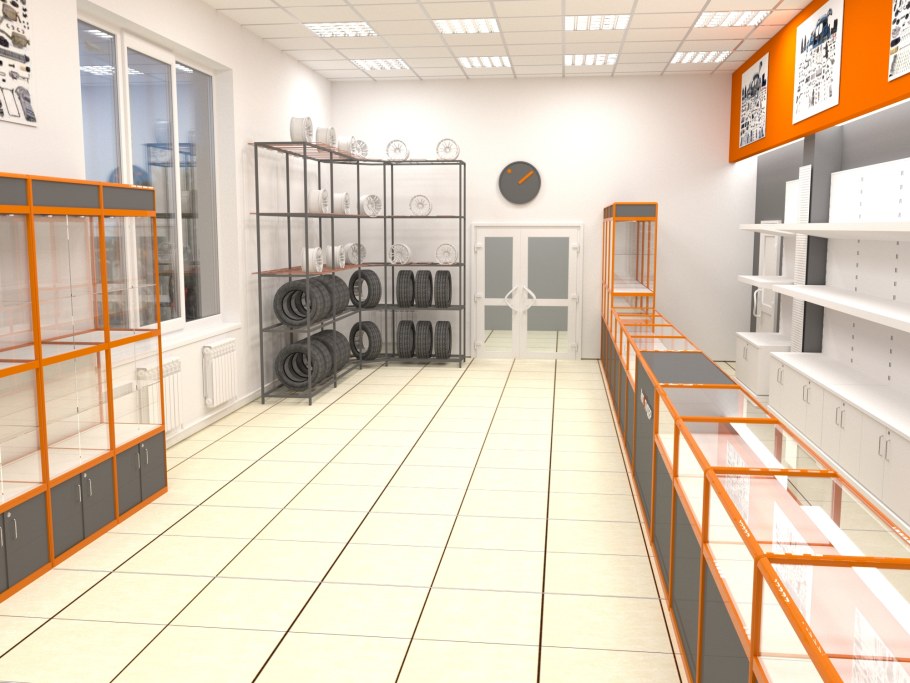 Интерьер магазина автозапчастей