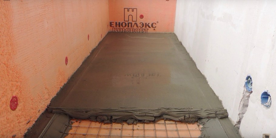 Наливной пол на пеноплекс на балконе