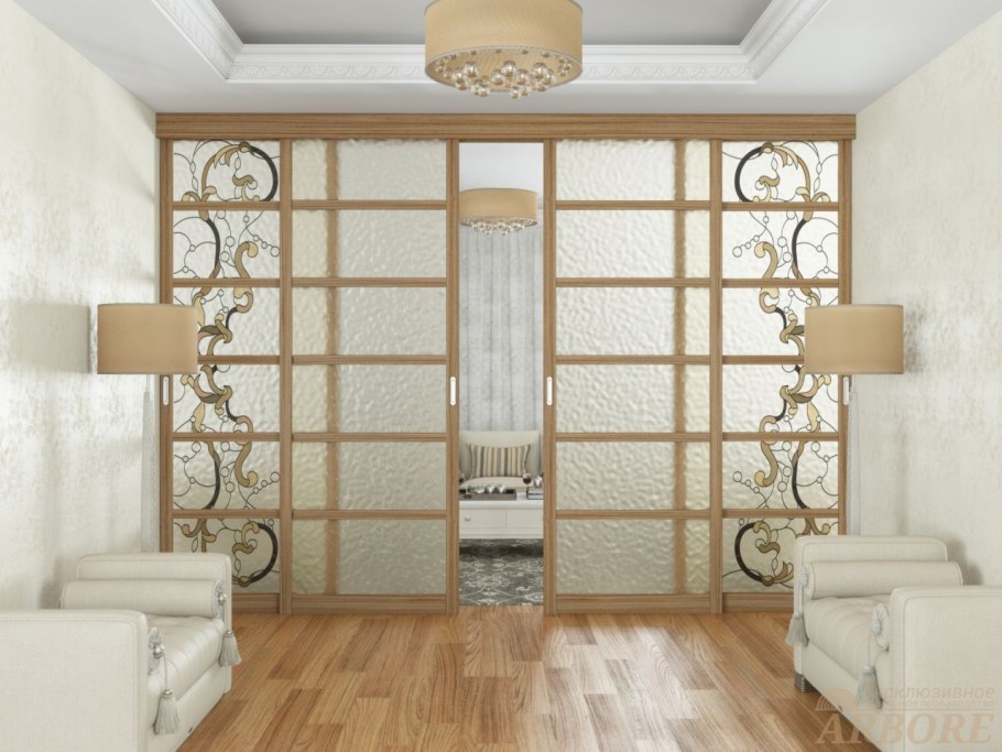 Перегородка для зонирования комнаты раздвижные