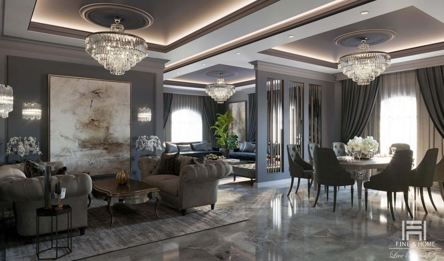 АРТДЕКО стиль интерьер столовой