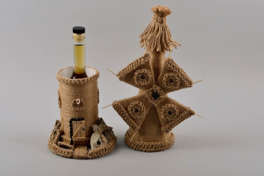 Джутовые бутылки