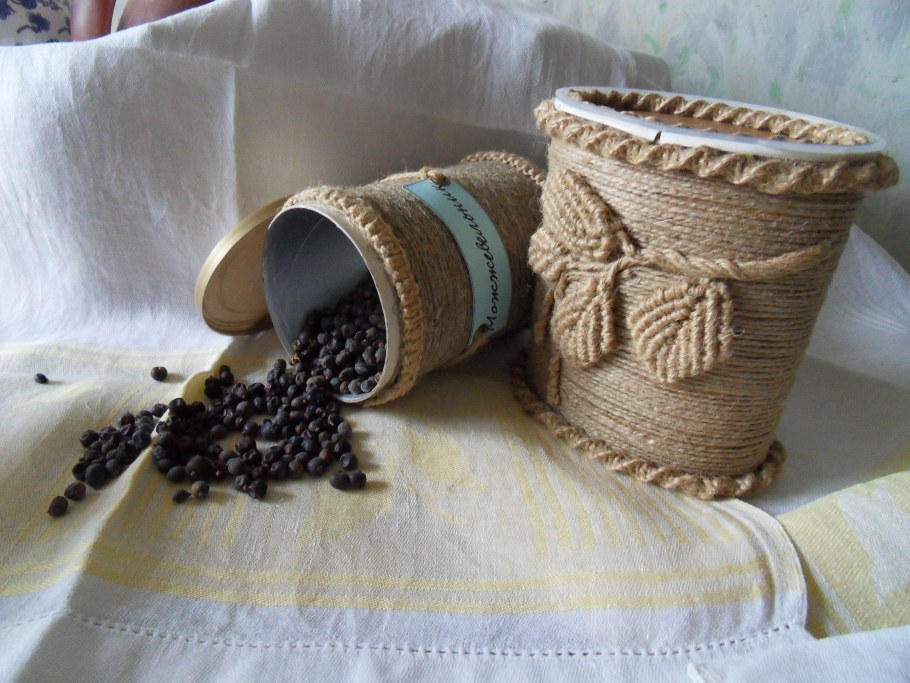 Баночки из джутового шпагата