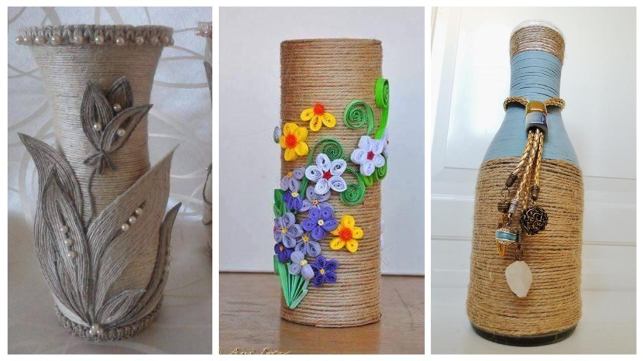 Декупаж банки шпагатом