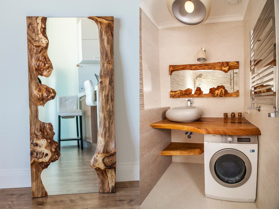 Деревянная столешница в ванную под раковину