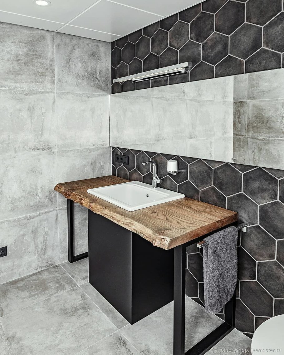 Столешница из слэба в ванной