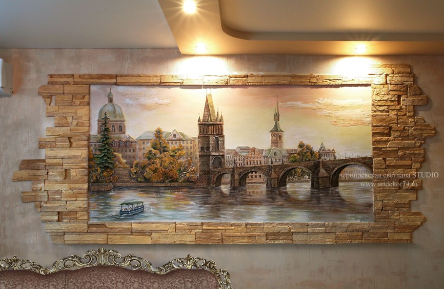 Фреска флюид в интерьере