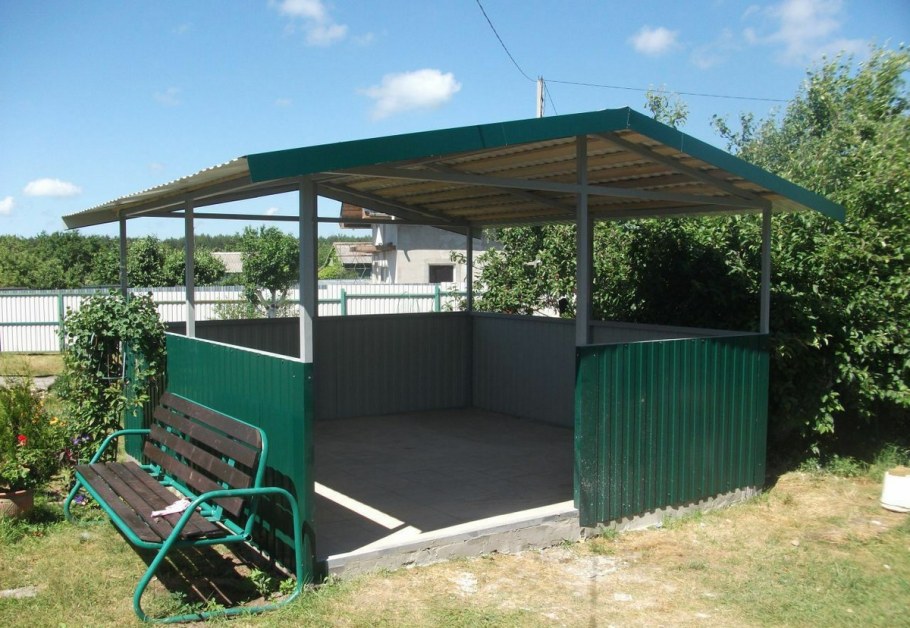 Беседка шестигранная металлическая