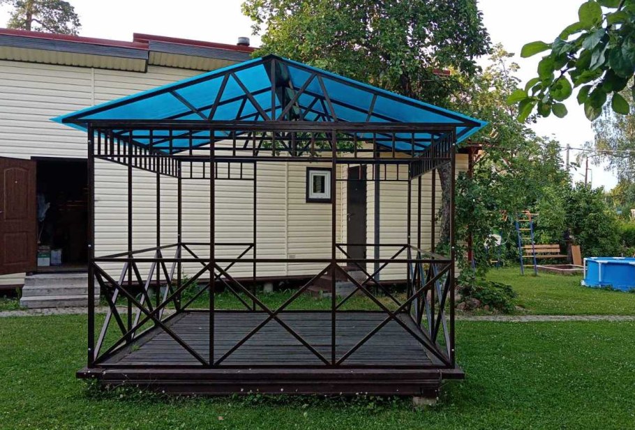 Беседки 6 на4 на дачу из металла